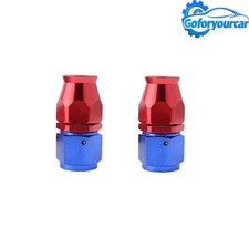 2pcs AN10 10AN Straight PTFE Teflon Swivel Hose End Fitting Adapter Blue Red picture