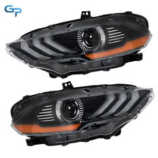 For 2018-2020 Ford Mustang Black Projector Lamps Right+Left Side LED Headlights picture