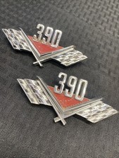 1966 FORD Fairlane 500 FENDER 390 EMBLEM Badges  C60B-16237-A  SET picture