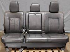 11-16 Ford F250 F350 Lariat Crew Cab Black Leather Rear Seat Bench OEM picture