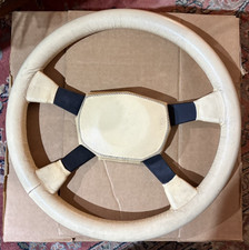 RARE Vintage  Jaguar TWR Leather Steering Wheel IVORY/LIGHT BEIGE & BOSS HUB picture