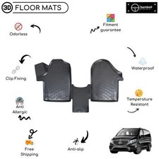 Custom Molded Rubber Floor Mat for Mercedes Metris 2014-2022 Black picture