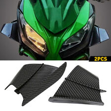 1Pair Side Deflector Air Winglets Motorcycle Kit Spoiler Wing Gloss Carbon Fiber picture