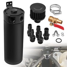 Universal Aluminum Oil Catch Can Kit Reservoir Baffled Tank with Breather Filter picture