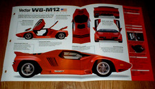 1992 Vector W8 Spec Sheet Brochure Photo Info Pamphlet 77-97 M-12 picture