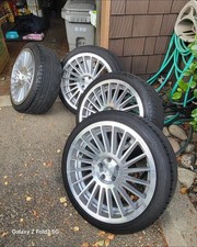 18x8.5 R110 Rotiform BLQ Silver Machined Wheels 5x100 (35mm) Set of 4 picture
