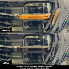 Crux Motorsports Headlight Full Tint Dark Smoke 20% for Ford F150 2024 + picture