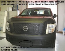 Lebra Front End Mask Cover Bra Fits 2017-2019 Nissan Titan With FR. Spoiler picture