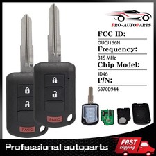1/2pcs For 2014-2020 MITSUBISHI MIRAGE KEYLESS REMOTE KEY FOB OUCJ166N 3 BUTTON picture