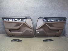 17-23 PORSCHE PANAMERA 971 FRONT DOOR INTERIOR TRIM COVER PANEL SET SADDLE BROWN picture