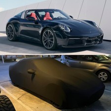 Black Satin Stretch Indoor Car Cover Dustproof Protect for Porsche 911 Targa 4S picture