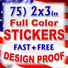 75 2x3 Custom Printed Full Color Outdoor Vinyl Business Logo Sticker Decal Label picture