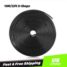 Black 32Ft U Shape Rubber Car Seal Door Edge Guard Molding Trim Protectors Strip picture