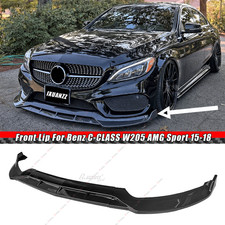 FOR 2015-18 MERCEDES BENZ W205 C43 C300 AMG SPORT GLOSS BLK 3PC FRONT BUMPER LIP picture