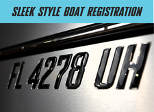 Domed Boat Registration Numbers Domed Numbers Raised 3D Lettering Black Center picture