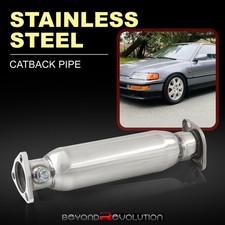 For 1988-2000 Civic JDM Polish Replacement Exhaust Stainless Steel Catback Pipe picture