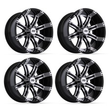 Set of 4 GTW Tempest Golf Cart Machined / Black 14x7 Wheel | 3:4 offset (ET-.25) picture
