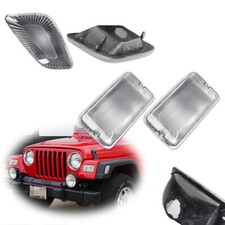 4Pcs Clear Housings For 1997-06 Jeep Wrangler TJ Side Marker + Turn Signal Light picture