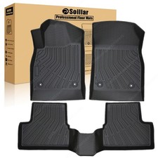 Fits 2011-2015 Chevrolet Cruze TPE 3D Front & 2nd Row Floor Mats Liner Set Black picture