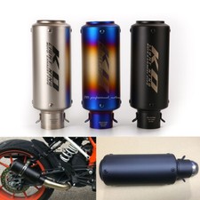 Universal 51mm Muffler Slip on Motorcycle Exhaust Tips Black Short Escape Pipe picture