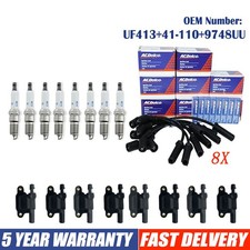 Ignition Coil & AcDelco Spark Plug & Wire for Chevy Silverado GMC Sierra UF413 picture