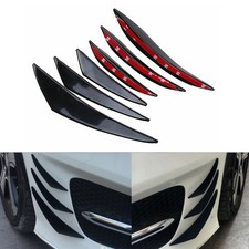 6pcs Universal Gloss Black Car/Auto Front Bumper Fins Spoiler Canards Refit USA picture