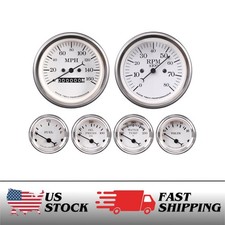 RT Classic 6 Gauge Set Mechanical Speedometer Tachometer 160MPH 8000RPM 4 Color picture