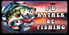 New Custom I'd Rather Be Fishing Vanity License Plate Car Tag #2 picture