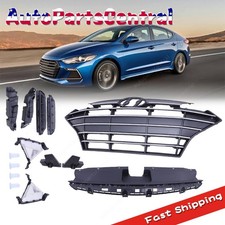 10PC For Elantra 2019-2020 Bumper Radiator Cover Chrome Grille Fog lights Kit picture