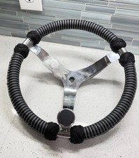 Custom Paracord Wrapped Stainless Steel Boat Steering Wheel Marine Helm 13.5” picture