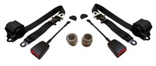 3 Point Black Seat Belts Pair for Porsche 911 912 914 356 picture