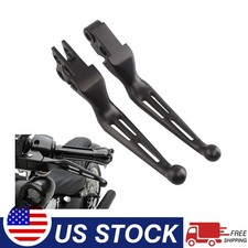 Black Brake Lever Set Slotted Brake Clutch Levers For Harley Davidson 1996-2014 picture