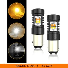 2-20X Switchback LED Bulbs Amber White Lamp AUXITO DRL Turn Signal Parking Light picture