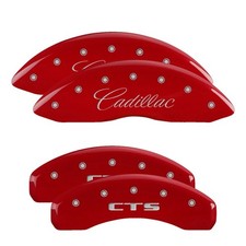 MGP 4-Piece Caliper Covers for 2009-2019 Cadillac CTS – Red Finish with Engraved picture
