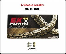 EK Chains 525 ZVX3 Xring Motorcycle Drive Chain Gold with Rivet Master Link picture