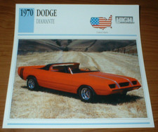 1970 DODGE DIAMANTE CONCEPT INFO SPEC SHEET 70 426 HEMI PROTOTYPE CHALLENGER picture
