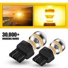 2X 7443 7444 T20 7440A W21W Brake Stop Turn Signal Tail Light Bulbs Amber Yellow picture