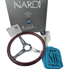 FOR NARDI Classic 360mm Mahogany Wood Steering Wheel with Silver Chrome Finish picture