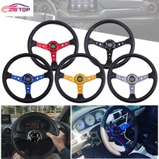 14INCH 6 Bolt Universal Aluminum Racing Steering Wheel Drifting Deep Dish picture
