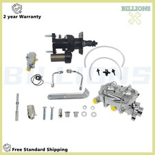 Chrome Hydraulic Power Brake Booster Hydrobooster Master Kit Universal Disc/Disc picture