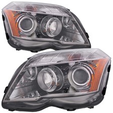 Headlight Halogen Set w/ Performance Lens Fits 10-12 Mercedes GLK 300 350 Chrome picture