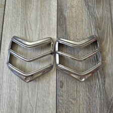 OEM 1940 Ford Deluxe DuoLamp Tail Light Lamp Trim Bezel Pair #3 picture