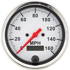 Speedway Speedometer Gauge, White Face, 3-3/8, Electric picture