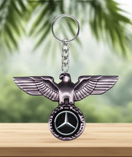 GERMAN EAGLE w/ MERCEDES BENZ Emblem Keychain -  2 5/8