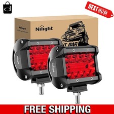 2PCS 4-Inch 60W Red LED Light Pods -  Flood Spot Combo for Clear Visibility picture