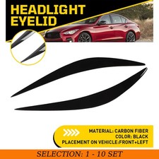 2-20X Headlight Eyelid Eyebrows Eye Lid Brow Gloss Black For Infiniti Q50 14-21 picture