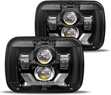 Pair 180W 5x7 LED Headlights for Jeep Cherokee XJ Wrangler YJ DOT Anti-glare Hi picture