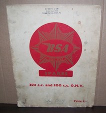 1955 BSA Motorcycles 350 cc 500 cc OHV Spares Catalogue Catalog -  picture