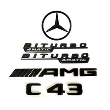 Gloss Black C43 AMG BITURBO 4MATIC Rear Star Emblem Badge For Mercedes Benz C205 picture
