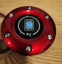 Red Nardi Horn With Hub And Hardware NARDI PERSONAL Genuine NoS JDM Button Dual picture